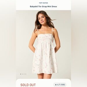 Hollister Babydoll Tie-Strap Mini Dress- XSP 🌸🌸🌸